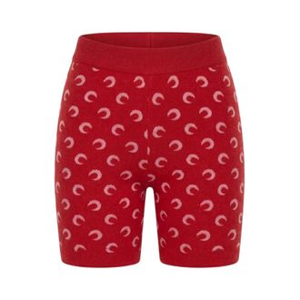 Marine Serre Casual Shorts, female, Multicolor, Size: XS Moon Printed Jacquard Bouclette Mini Shorts