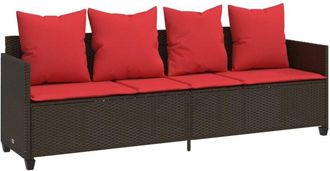 vidaXL Tumbona Con Cojines Rat&aacute;n Sint&eacute;tico Marr&oacute;n Vidaxl