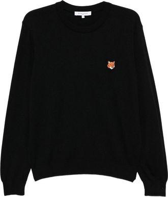 Maison Kitsun&eacute; Fox Head Wool Crewneck Sweater