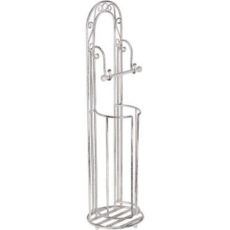 Beliani Beliani - Portarrollos De Metal Blanco 75 Cm Envejecido Accesorio De Ba&ntilde;o Vintage Temuco