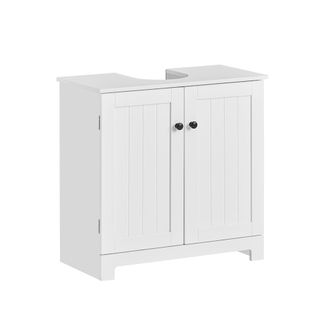 SoBuy Armario lavabo con pedestal hasta el suelo madera blanco