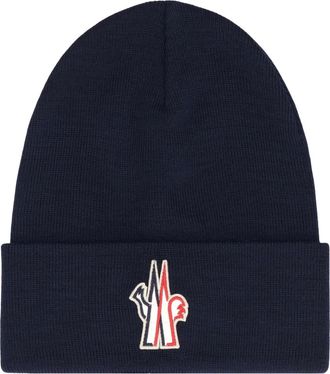 Moncler Accessoires, Heren, Blauw, ONE Size, Wol, Wollen muts