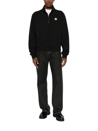 Moncler Black Half Zip Sweatshirt