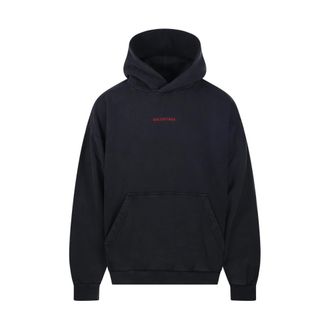 Balenciaga Hoodies, male, Blue, Size: L Back Hoodie Medium Fit