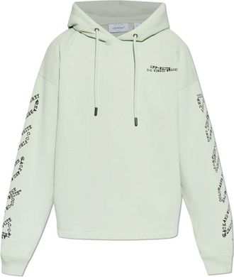 Off-white Type Arrow Diag Loose Hoodie - Heren - Hoodies - Groen - M - Katoen - Hoodies & sweatvesten