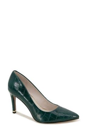 Kenneth Cole Riley Pointed Toe Pump in Emerald Croc at Nordstrom Rack, Size 6.5