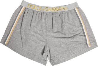 Dolce & Gabbana Bottoms, male, Gray, Size: S Logo Waistband Boxer