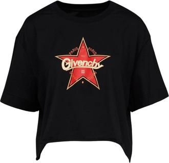 Givenchy Tops, Dames, Zwart, S, Katoen, Cropped T-shirt voor heren