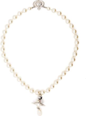 Vivienne Westwood Pearl and Silver-Toned Planet Necklace