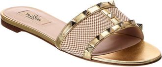 Valentino Rockstud Canvas & Leather Sandal