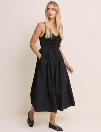 Nobody's Child Black V-Neck Kyra Midi Dress