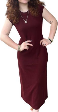Entro Muse Midi Dress In Merlot Burgundy