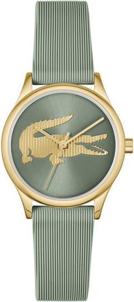 Lacoste Crocodelle Silicone Strap Watch, 30mm in Sage at Nordstrom