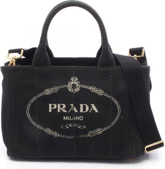 Prada Black Canapa Tote Bag (Pre-Owned)
