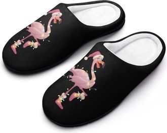 Generic Flamingo Christmas Mens Slippers Comfortable And Non-slip Cotton Slipper Shoe for House
