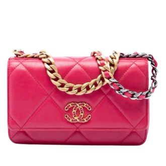 Chanel Pre-owned Wallet on Chain - Dames - Pre-owned - Roze - Maat: ONE Size Leer
