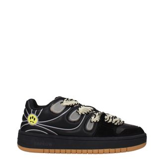 Barrow Zwarte Leren Lage Sneakers