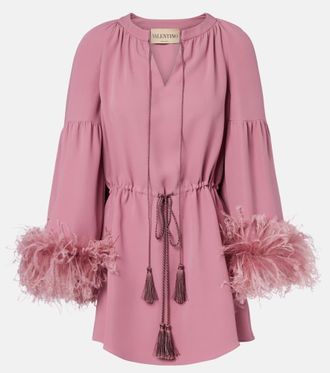 Valentino Cady Couture feather-trimmed tunic