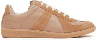 Maison Margiela Replica low-top leather sneakers - men - Cotton/Calf Leather/Rubber - 43 - Brown
