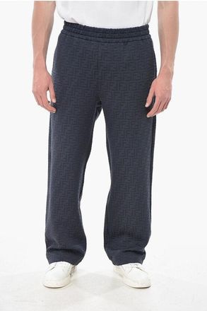 Fendi Cotton-Blend Joggers with All-Over Monogram size L