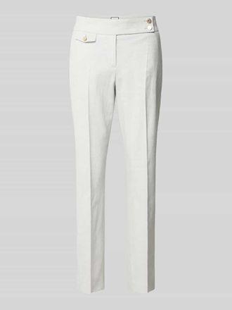 Seductive Slim Fit Leinenhose mit B&uuml;gelfalten Modell INEZ in Hellgrau, Gr&ouml;&szlig;e 44