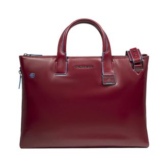 Piquadro Expandable Slim Laptop Bag 15-6 - Heren - Tassen - Rood - Maat: ONE Size Katoen