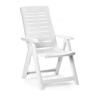 Dmora Dmora Fauteuil Pliant Multi-positions, Made In Italy, 60 X 61 X 109 Cm, Couleur Blanc