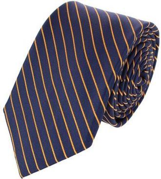 Trafalgar Store Declan Diagonal Stripe Silk Business Necktie in Navy Blue With Gold Stripe at Nordstrom