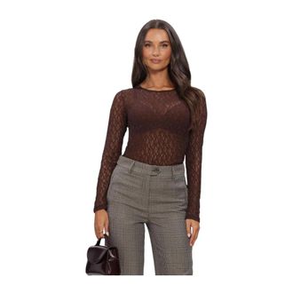 Co'Couture BarnaCC O-Neck Blouse - Dames - Blouses & Shirts - Bruin - Maat: XS Polyamide