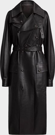 Ralph Lauren Collection Soft Leather Belted Trench Jacket