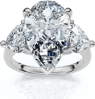 Pompeii3 5 1/2Ct Pear & Heart Certified Diamond Engagement Ring 14k Gold or Pt Lab Grown