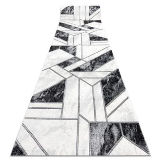 RugsX Rugsx - Alfombra De Pasillo Emerald Exclusivo 81953 Glamour, Elegante Geom&eacute;trico Negro / Plata 120 Cm Black 120x1000 Cm