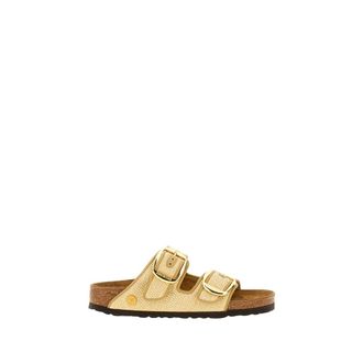Birkenstock Sliders, female, Beige, Size: 11 US Arizona Big Buckle