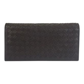 Bottega Veneta Pre-owned Wallets, male, Brown, Size: ONE SIZE Pre-owned Intrecciato Leather Long Wallet