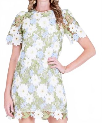 Jade Yoga Wildflower Lace Dress In Green