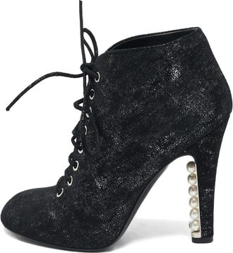 Chanel Stivali in tela - Nero