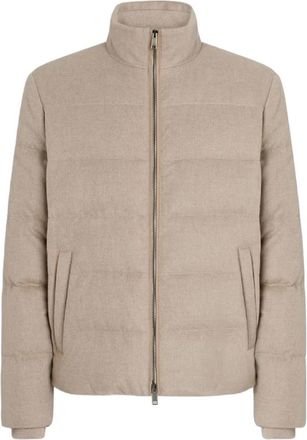 Ermenegildo Zegna Oasi Gewatteerd Kasjmier Jack - Heren - Winterjassen - Beige - XL - Kasjmier - Jassen