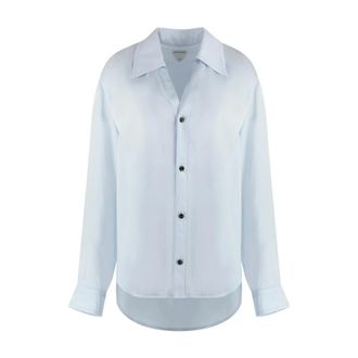 Bottega Veneta Long-Sleeve Button-Up Shirt - female - Bottega Veneta - Shirts - Blue - 2XS - Blouses & Shirts