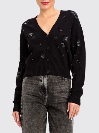 Twin-Set Cardigan in misto lana con scollo a V e ricamo di strass