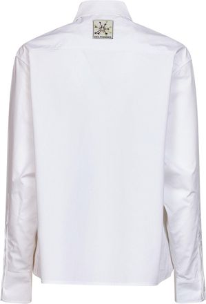 Des_Phemmes Crystal-Embellished Pointed Collar Shirt - White
