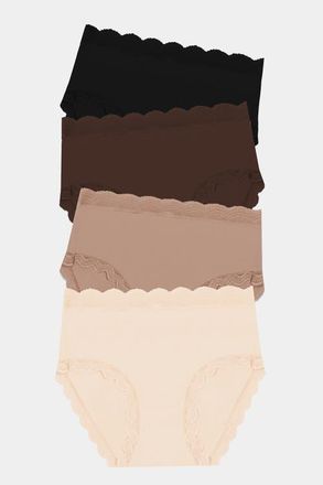 Stripe and Stare High Rise Knicker Four Pack in Latte Essentials Box at Nordstrom, Size X-Small Uk