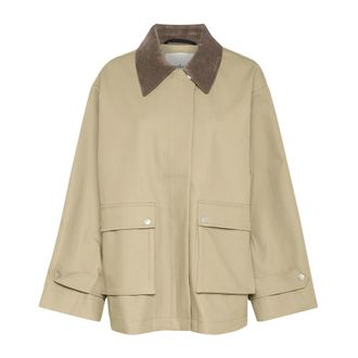 Soaked In Luxury Jassen, Dames, Groen, XL, Katoen, Teddy Kraag Chinchilla Jas