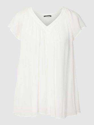 Comma Blusenshirt aus Viskose mit Strukturmuster in Weiss, Gr&ouml;&szlig;e 40