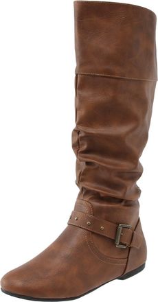 Generic Winter Western Fashion Retro Leather Mid Calf Boots for Women Classic Ankle High Riding Footwear with Stylish Design (Brown, 5. 5)