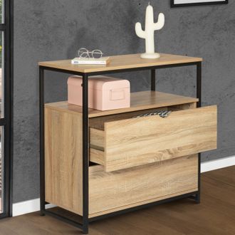IDMarket Idmarket - Detroit Arc&oacute;n De Dise&ntilde;o Industrial De 80 Cm Con 2 Cajones Y Estante