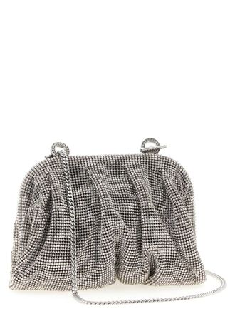 Benedetta Bruzziches Crystal-Embellished Aluminum Mesh Clutch - Silver