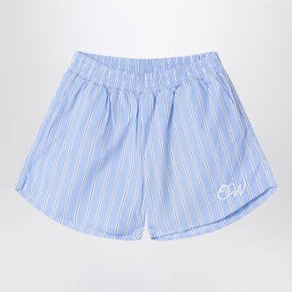 Off-white Light blue striped cotton shorts