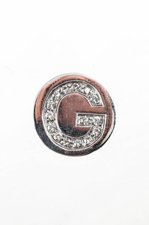 Spallanzani Sterling Silver Diamond Initial G Letter Magnetic Round Charm