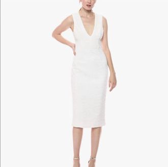 Dress The Population Sequin Ranifitted Midi Sheath Dress In White