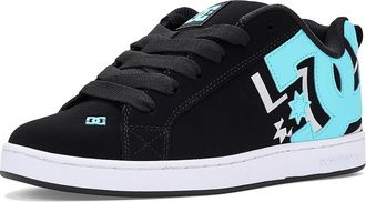 DC Court Graffik Womens Skate Shoes Black/Teal : 7 B - Medium, Leather